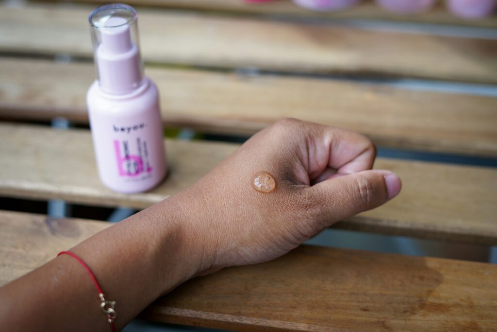 droplet of Hyaluronic Acid on the hand